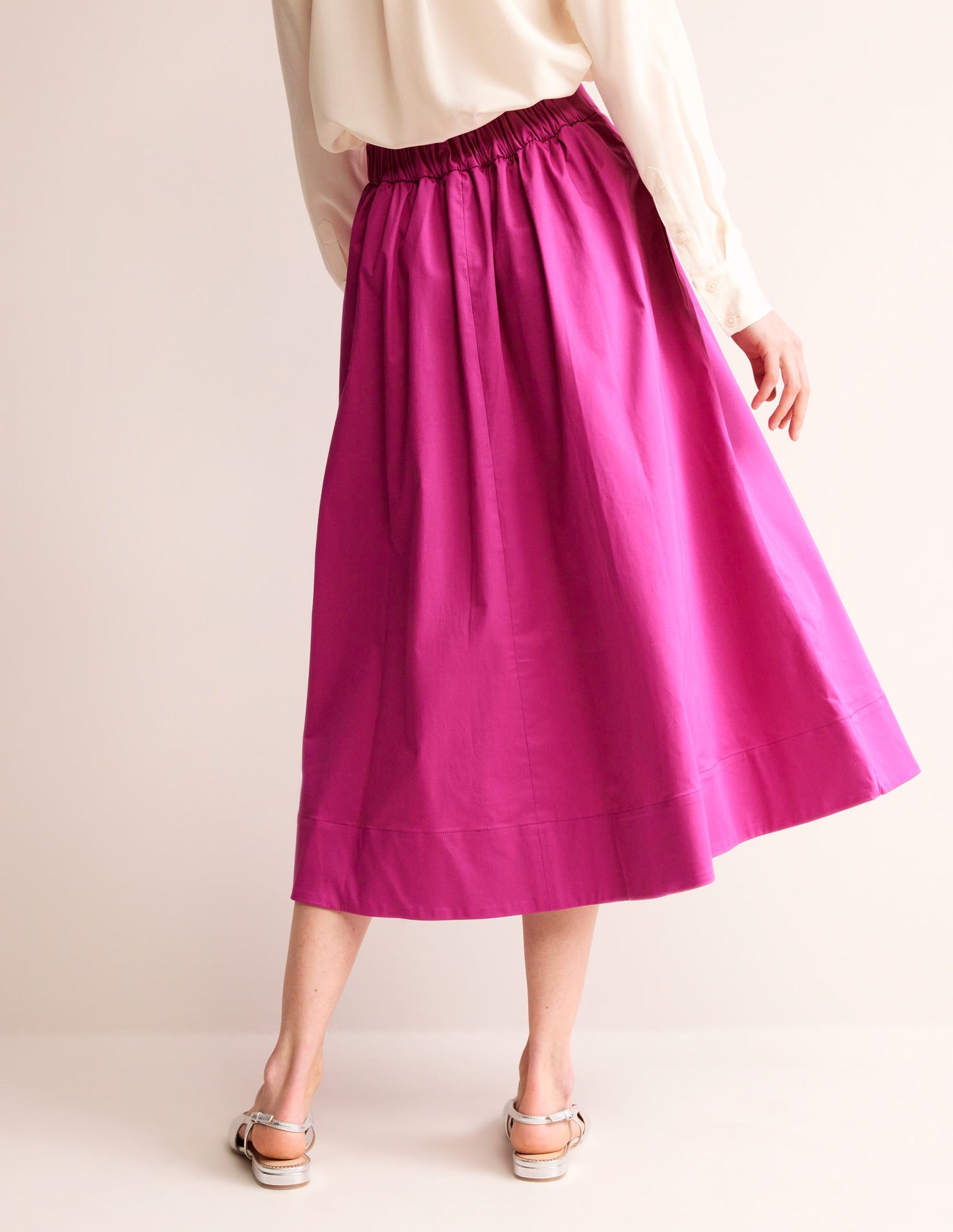 Isabella Cotton Sateen Skirt-Rose Violet