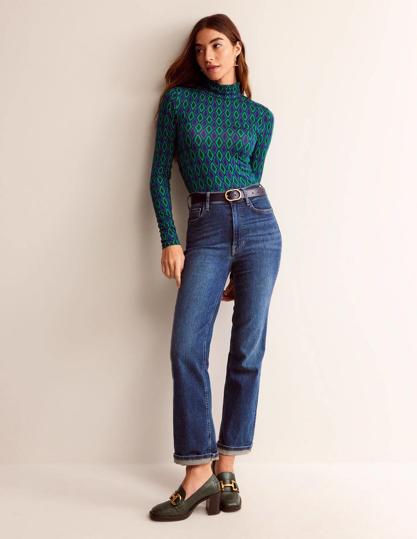 Polly Jersey Top-Atlantic, Azure