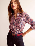 Sienna Silk Shirt-Chalky Pink, Azalea Bloom