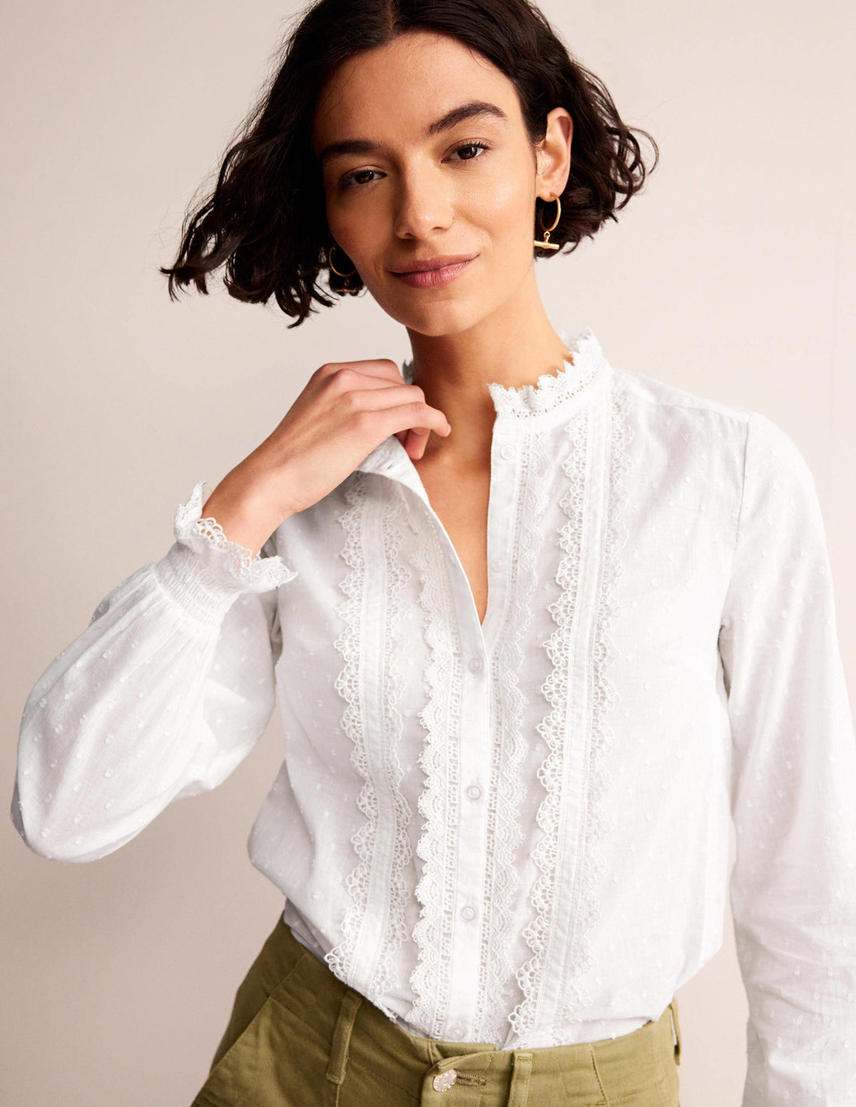 Romantic Textured Top-White-2