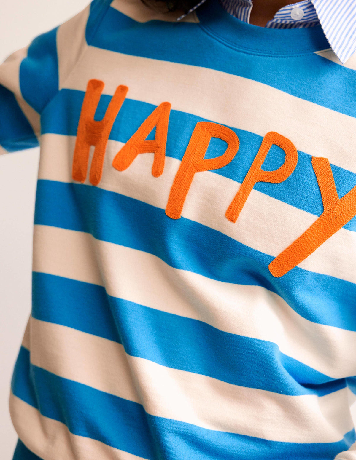 Hannah Embroidered Sweatshirt-Blue, Happy-3