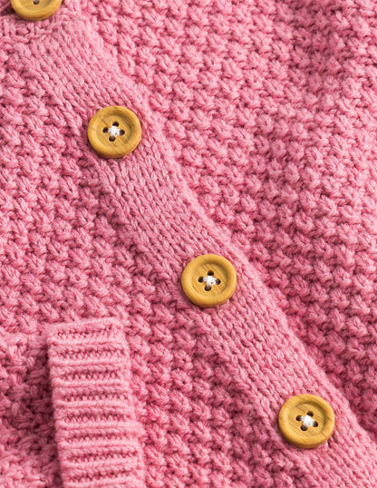Chunky Textured Cardigan-Almond Blossom Marl