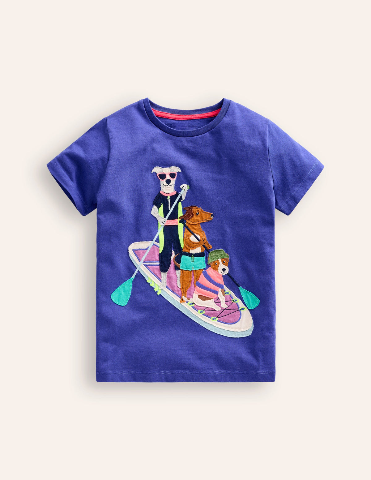 Short Sleeve Applique T-Shirt-Blue Heron Dogs-1