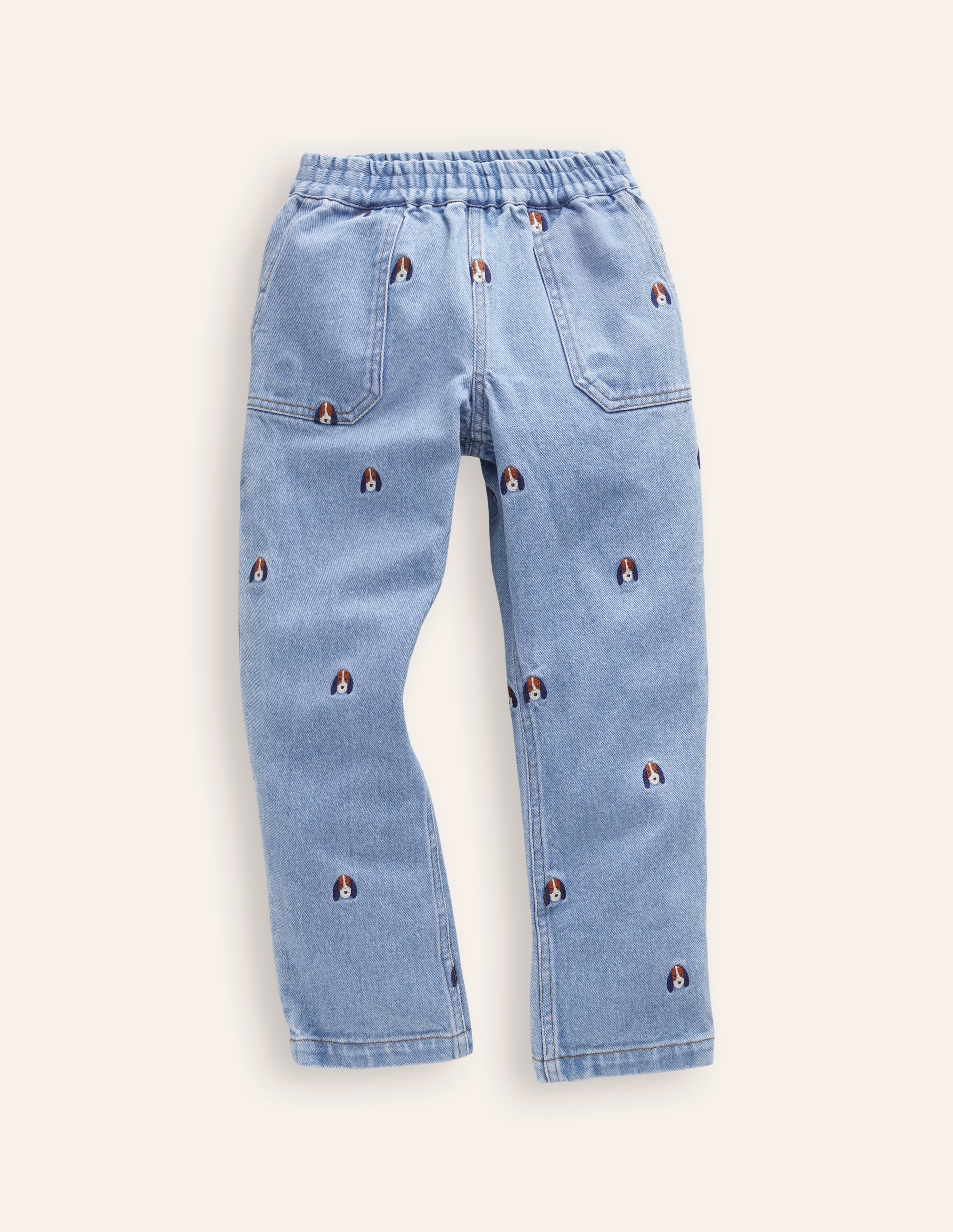 Fun Pull On Jeans-Denim Pup Embroidery - Image 2