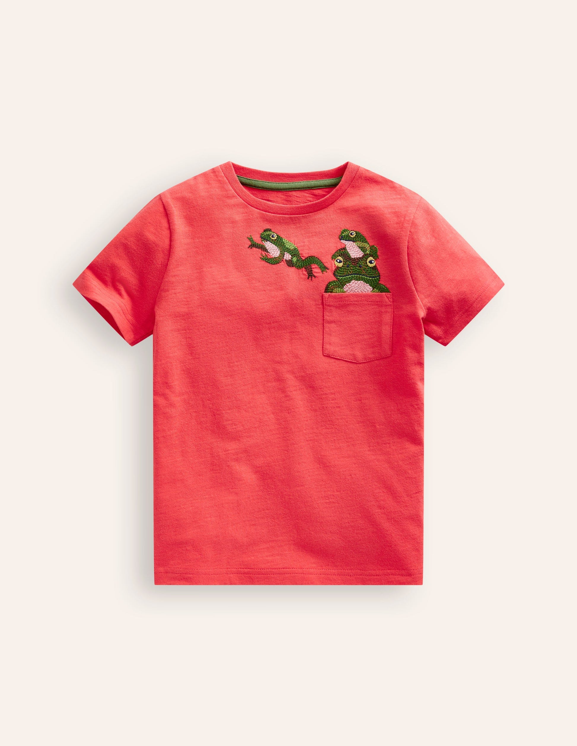 Superstitch Pocket T-Shirt-Jam Red Frogs-1