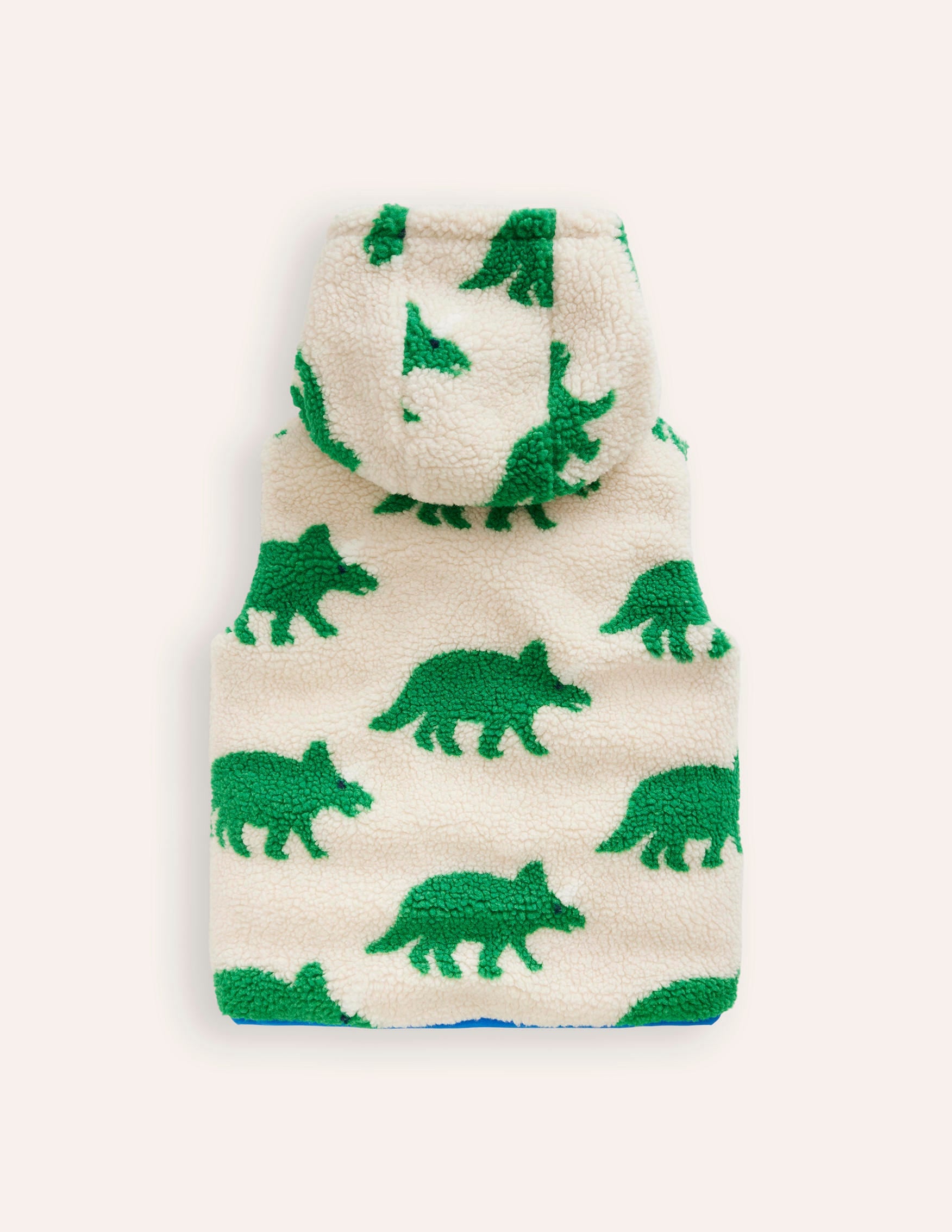 Reversible Borg Gilet-Green Dino / Navy - Image 2