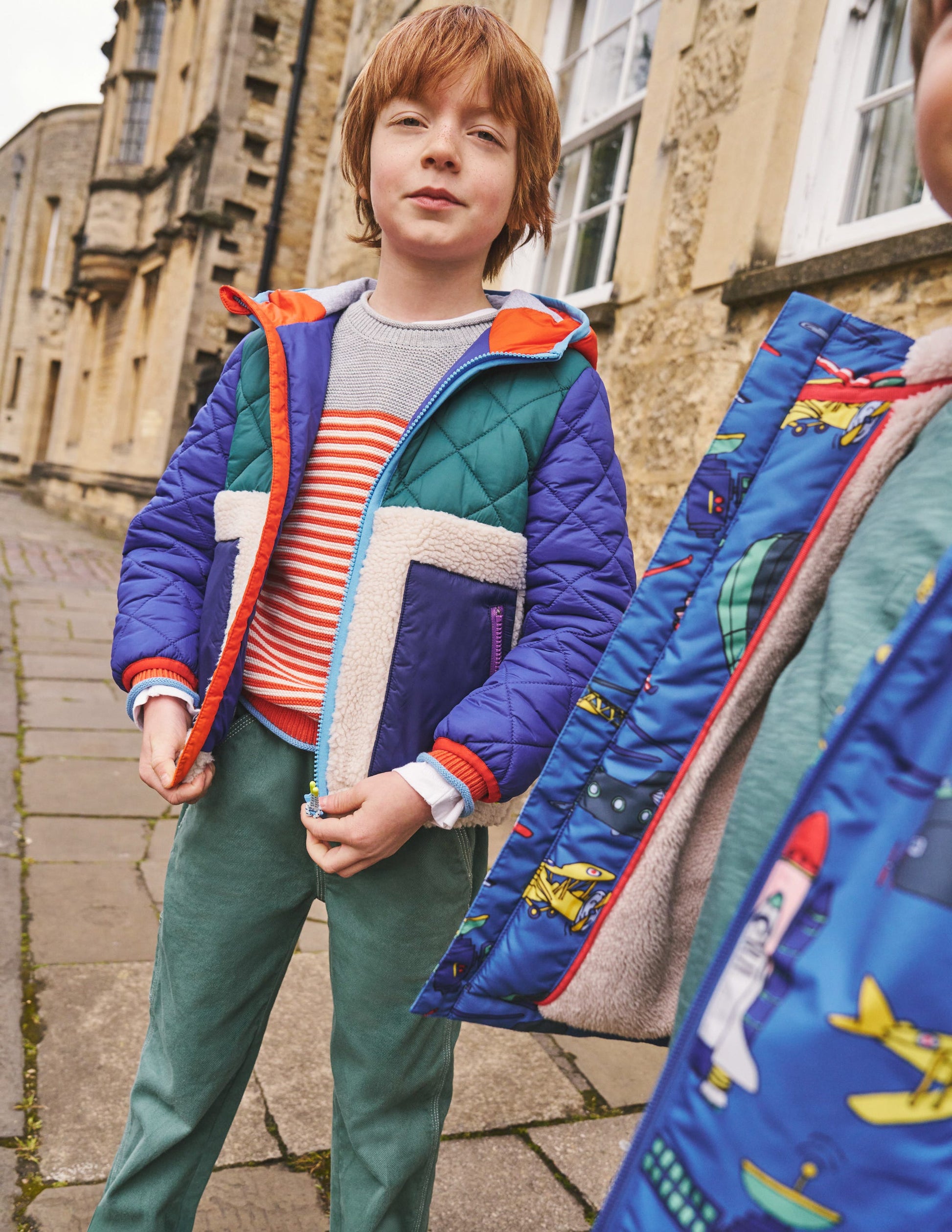 Everyday Stripe Cotton Jumper-Terracotta Orange & Ecru Marl-4