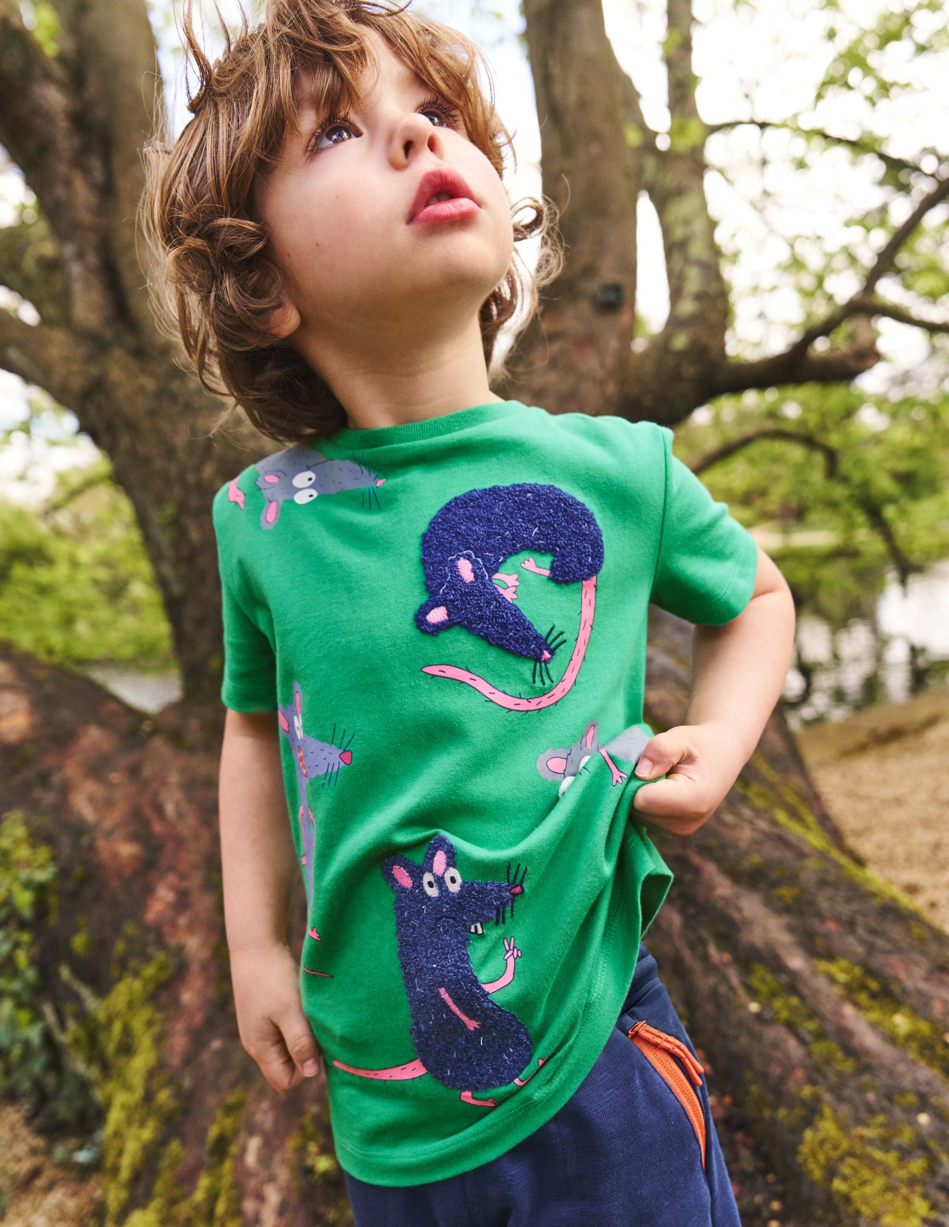 Short Sleeve Boucle T-Shirt-Topaz Green Rats-4