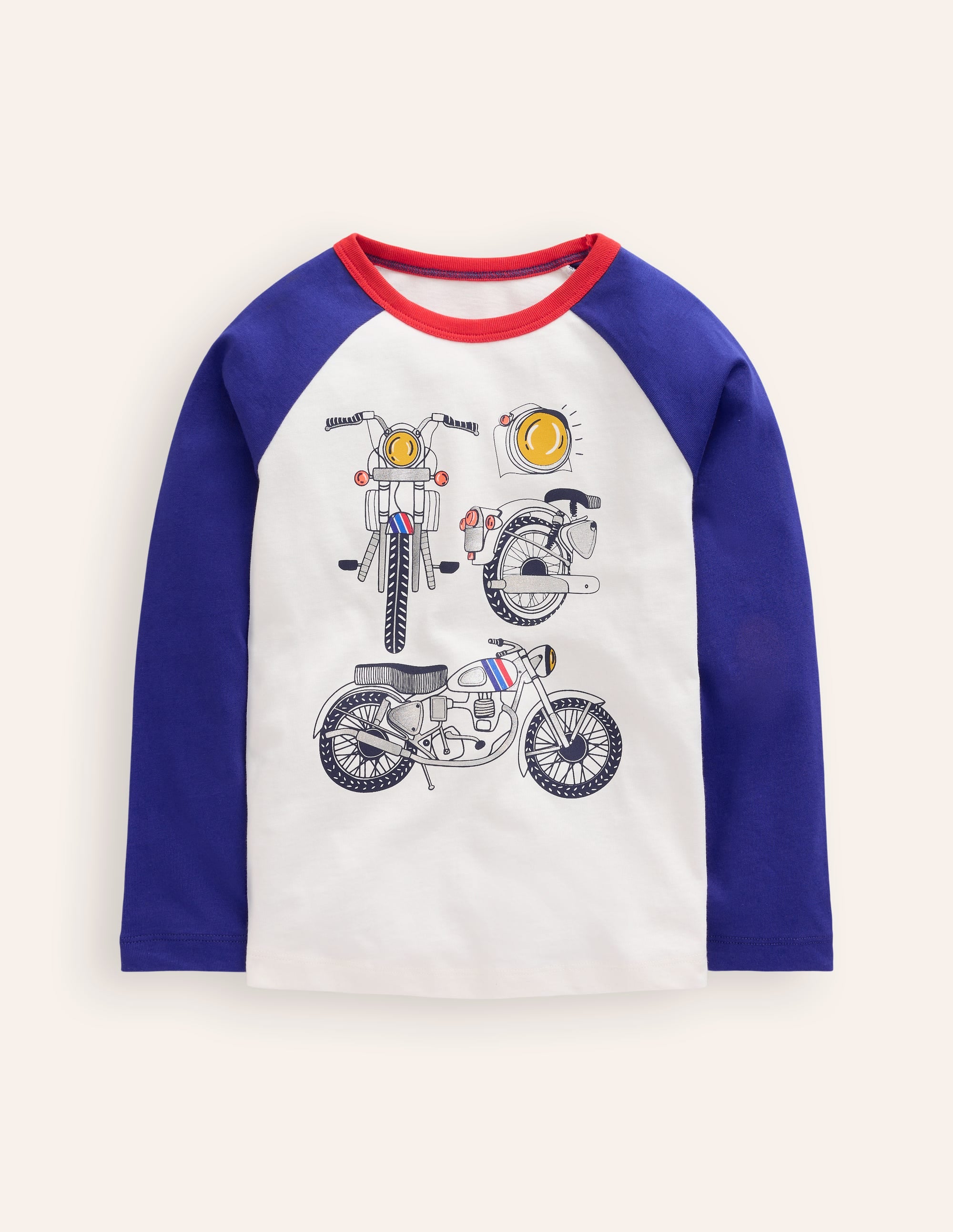 Printed Logo Raglan T-Shirt-Blue Heron Bikes - Image 1