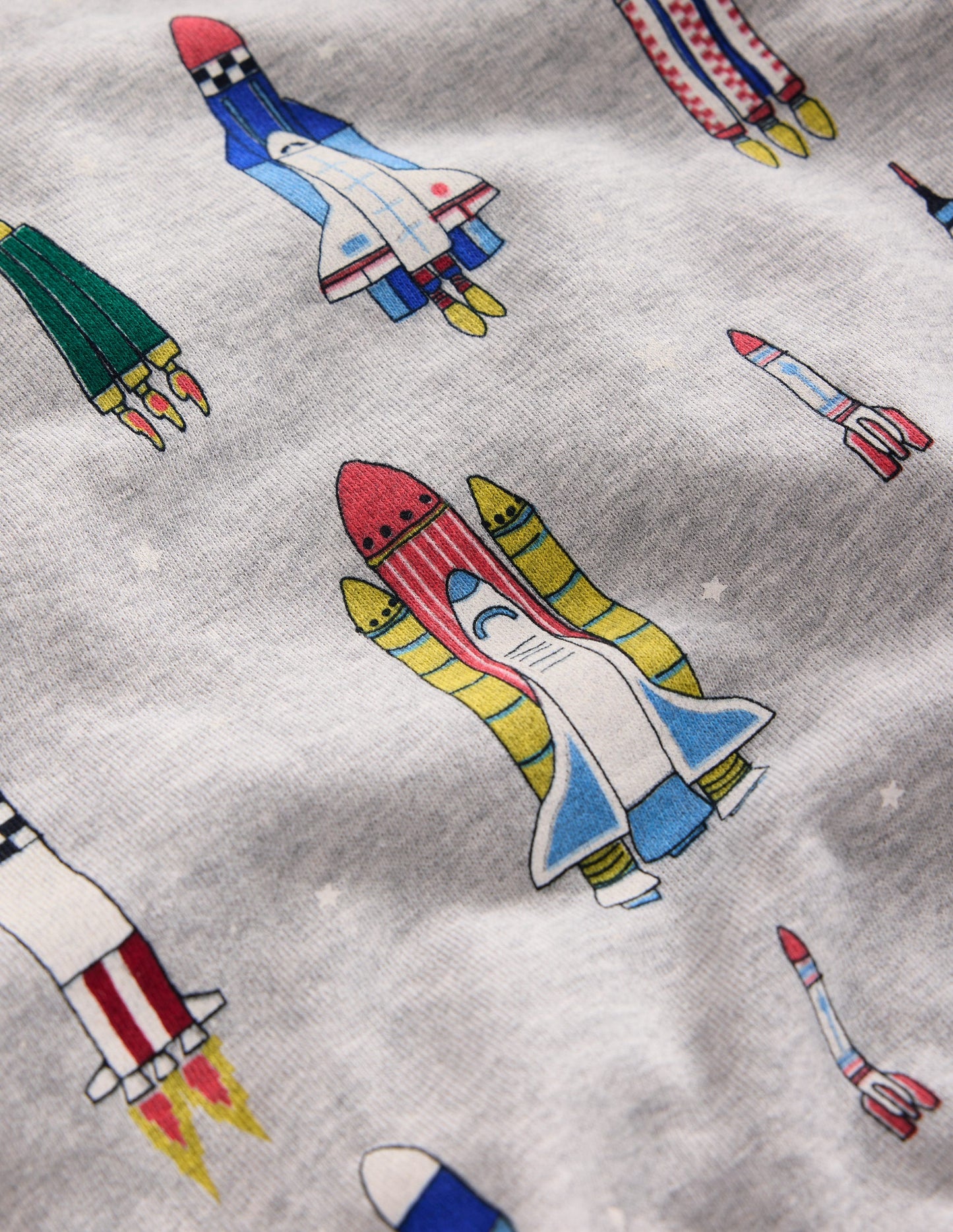 Printed Sweatshirt-Grey Marl Rockets