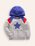 Colour Block Hoodie-Grey Marl