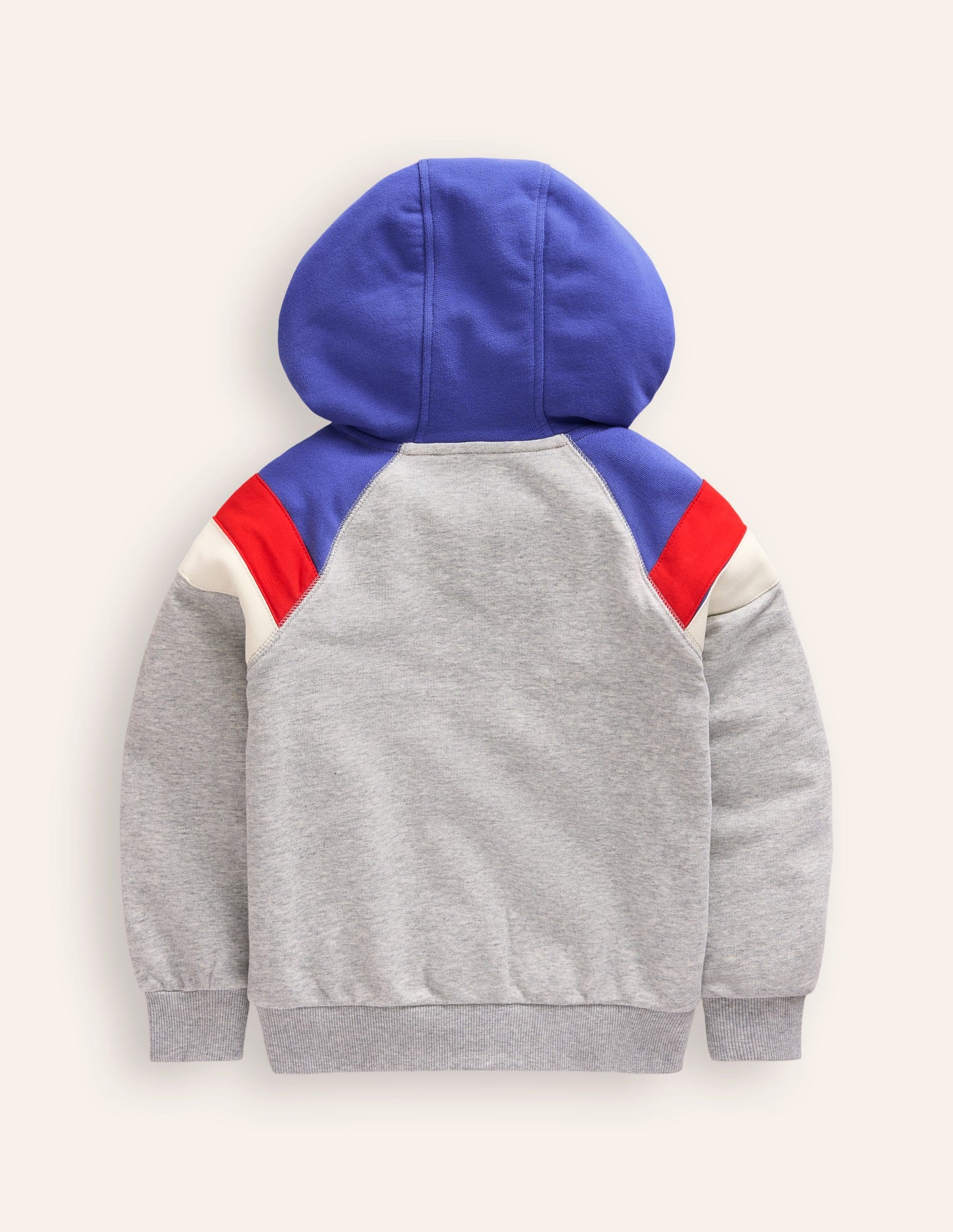 Colour Block Hoodie-Grey Marl
