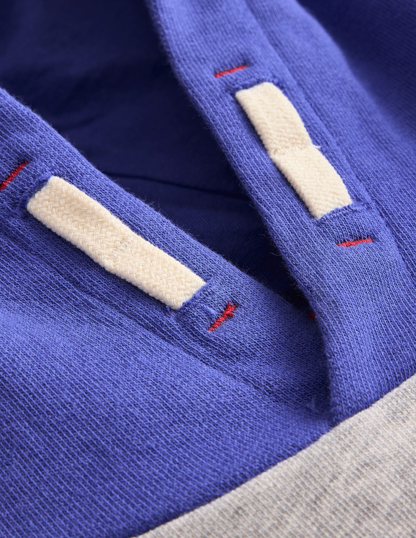 Colour Block Hoodie-Grey Marl