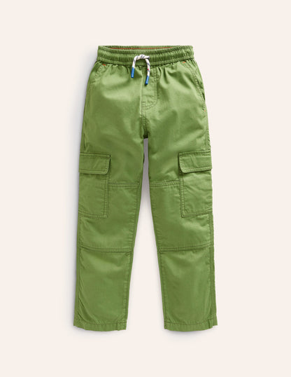 Cargo Pull On Trousers-Leaf Green