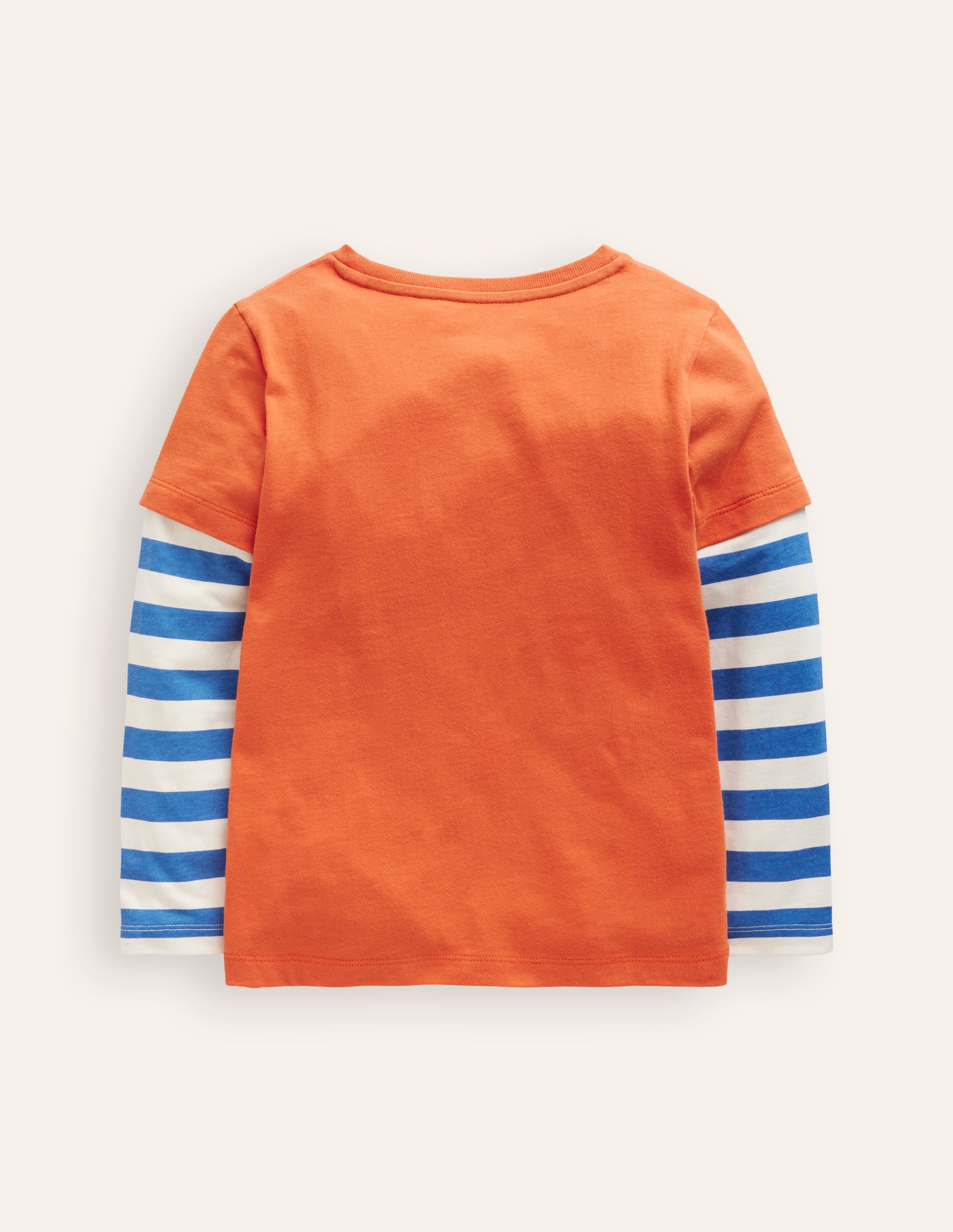 Applique Mock Sleeve T-Shirt-Autumn Maple Orange - Image 2