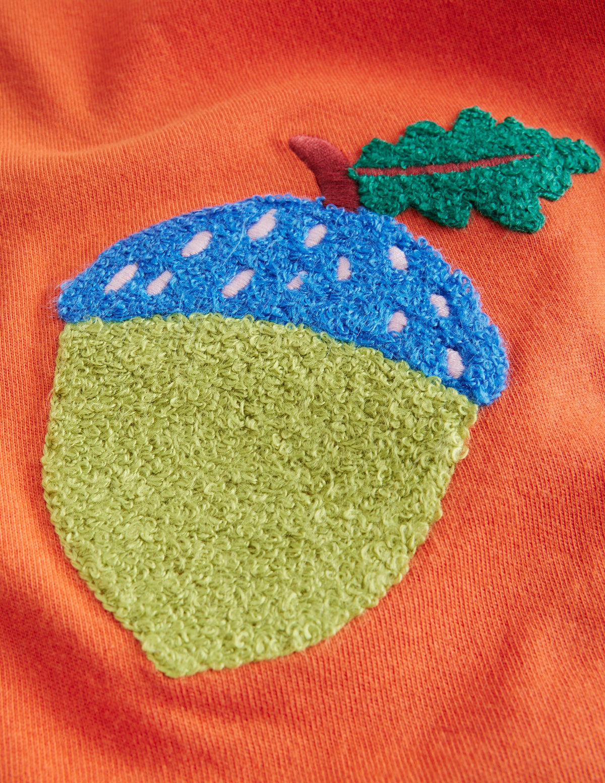 Applique Mock Sleeve T-Shirt-Autumn Maple Orange - Image 3