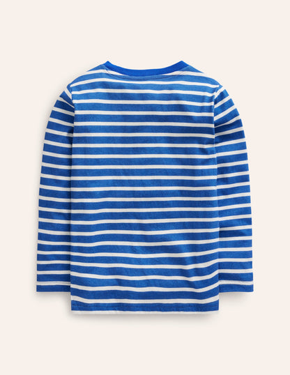 Novelty Bag T-shirt-Delft and Ivory Stripe