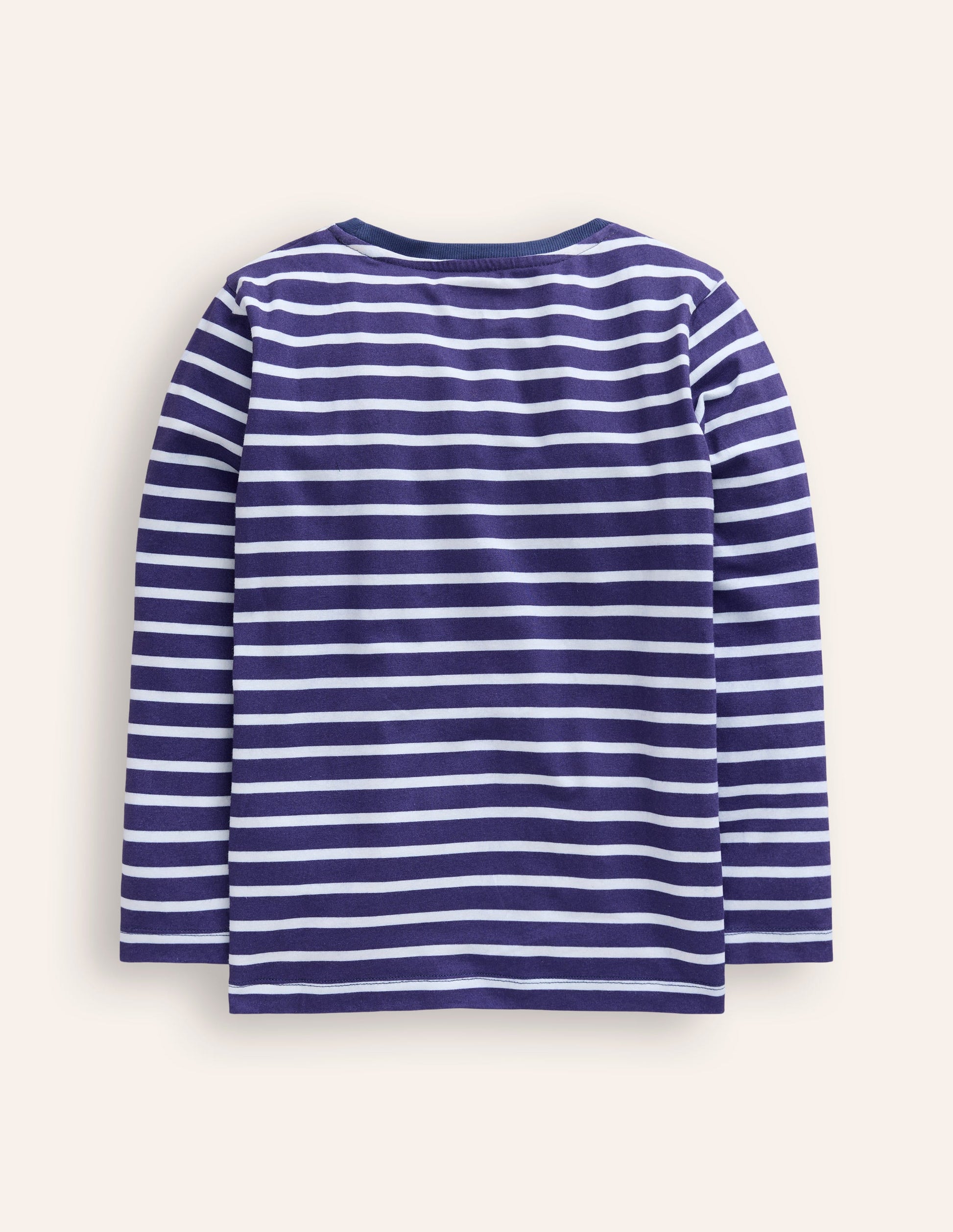 Appliqué T-shirt-Denim Blue and Ivory Pigeons-6