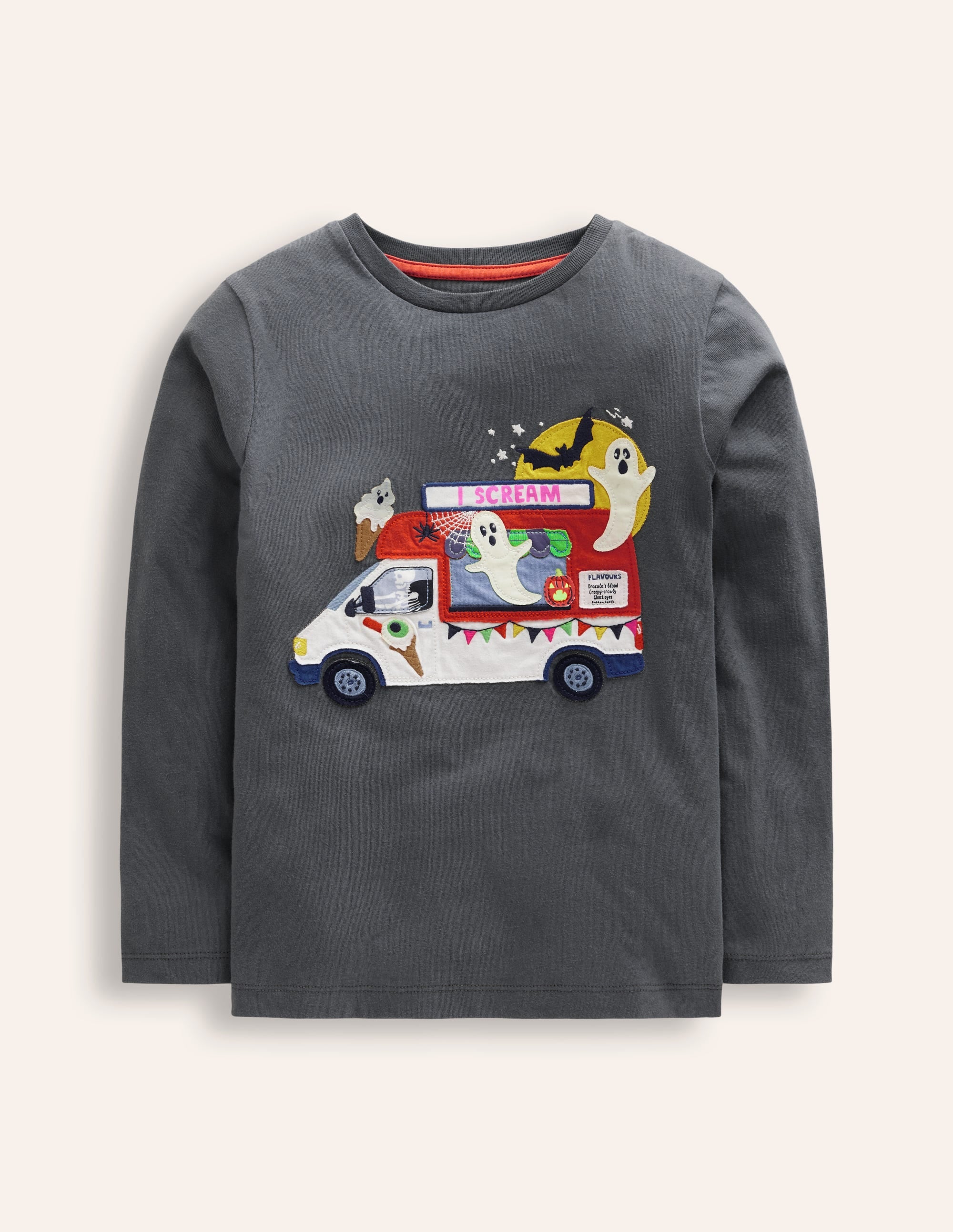 Halloween Appliqué T-shirt-Smoke Ice Cream Van - Image 1