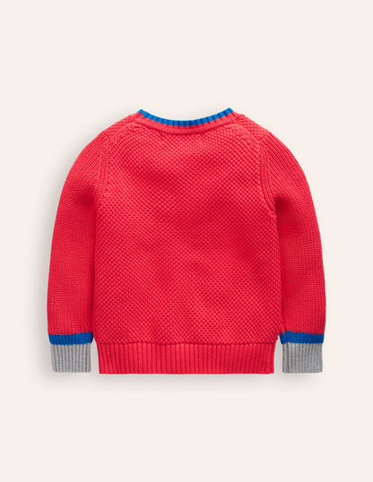 Chunky Cotton Jumper-Jam Red-2