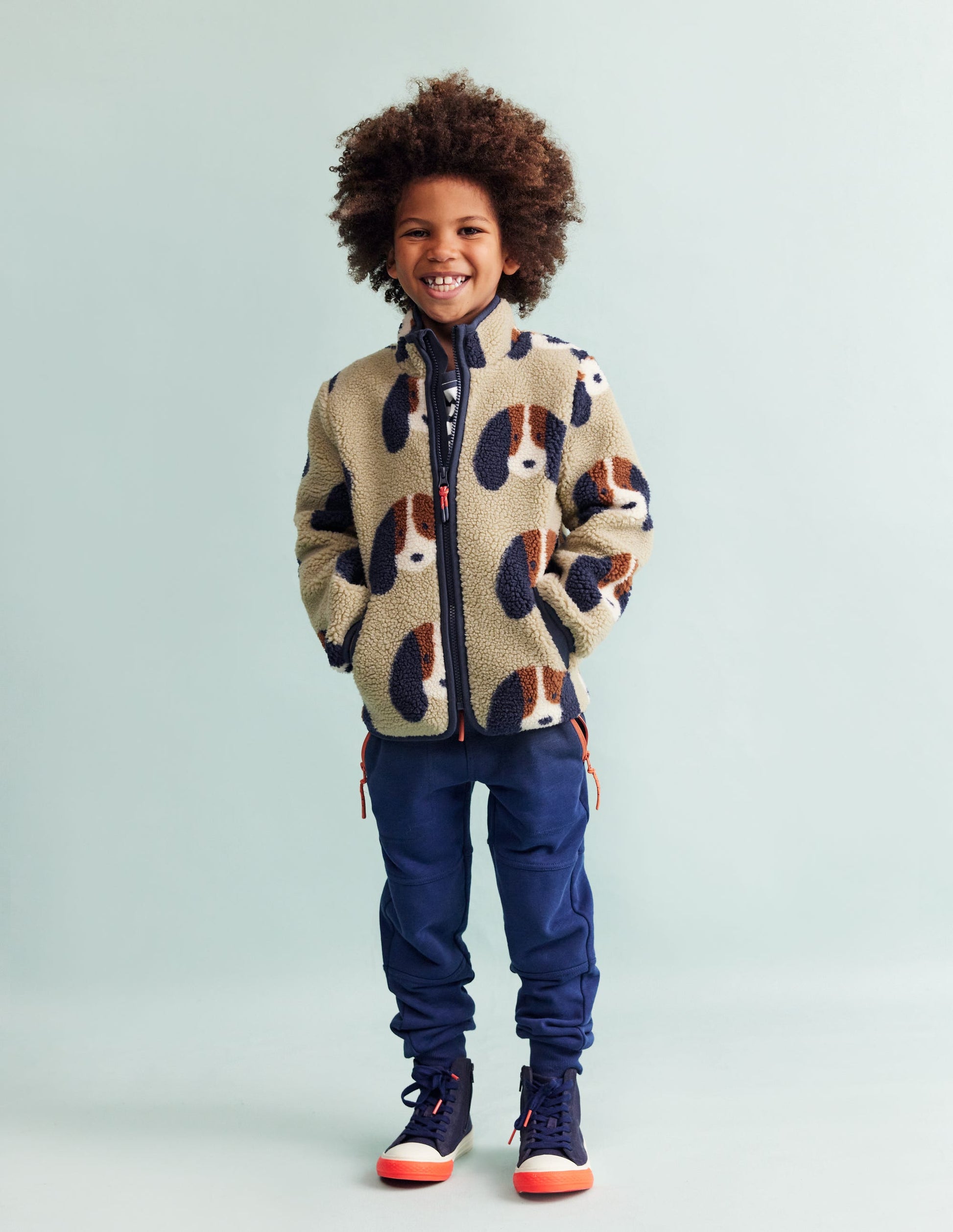 Cosy Borg Jacket-Oatmeal Pups-1