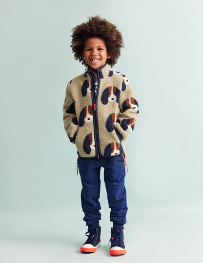 Cosy Borg Jacket-Oatmeal Pups-1