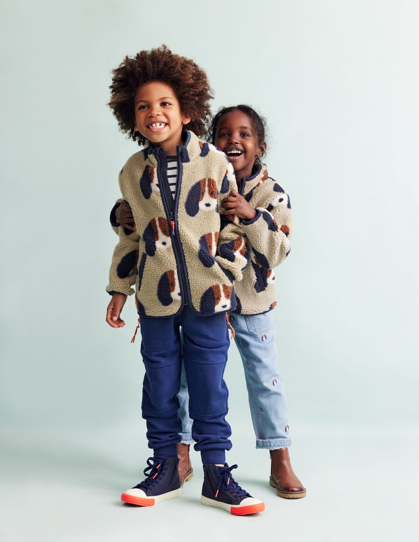 Cosy Borg Jacket-Oatmeal Pups