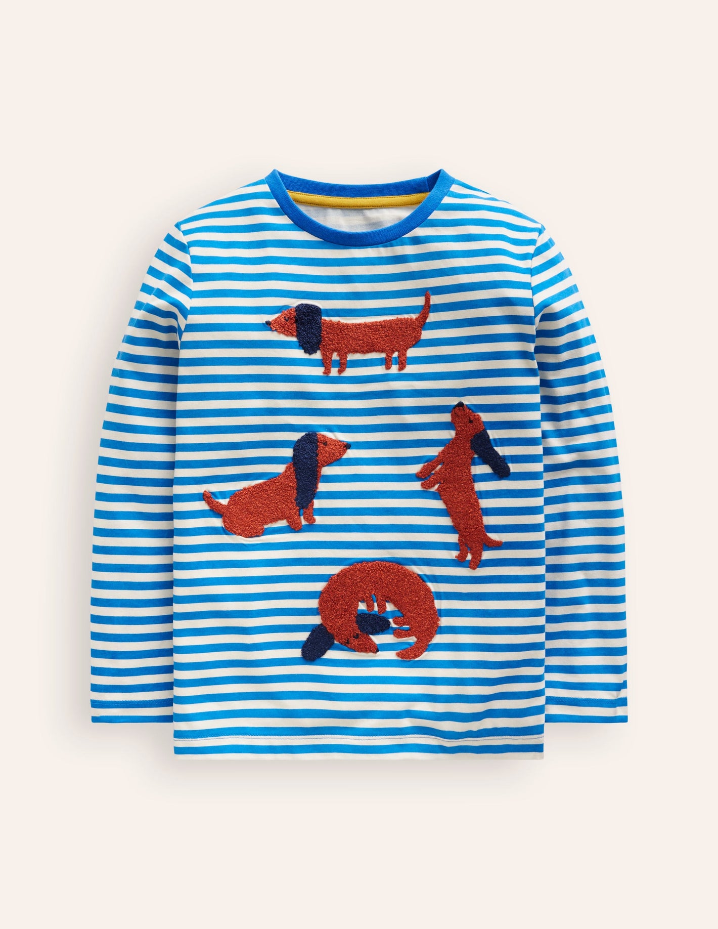 Boucle Detail T-shirt-Greek Blue Dogs