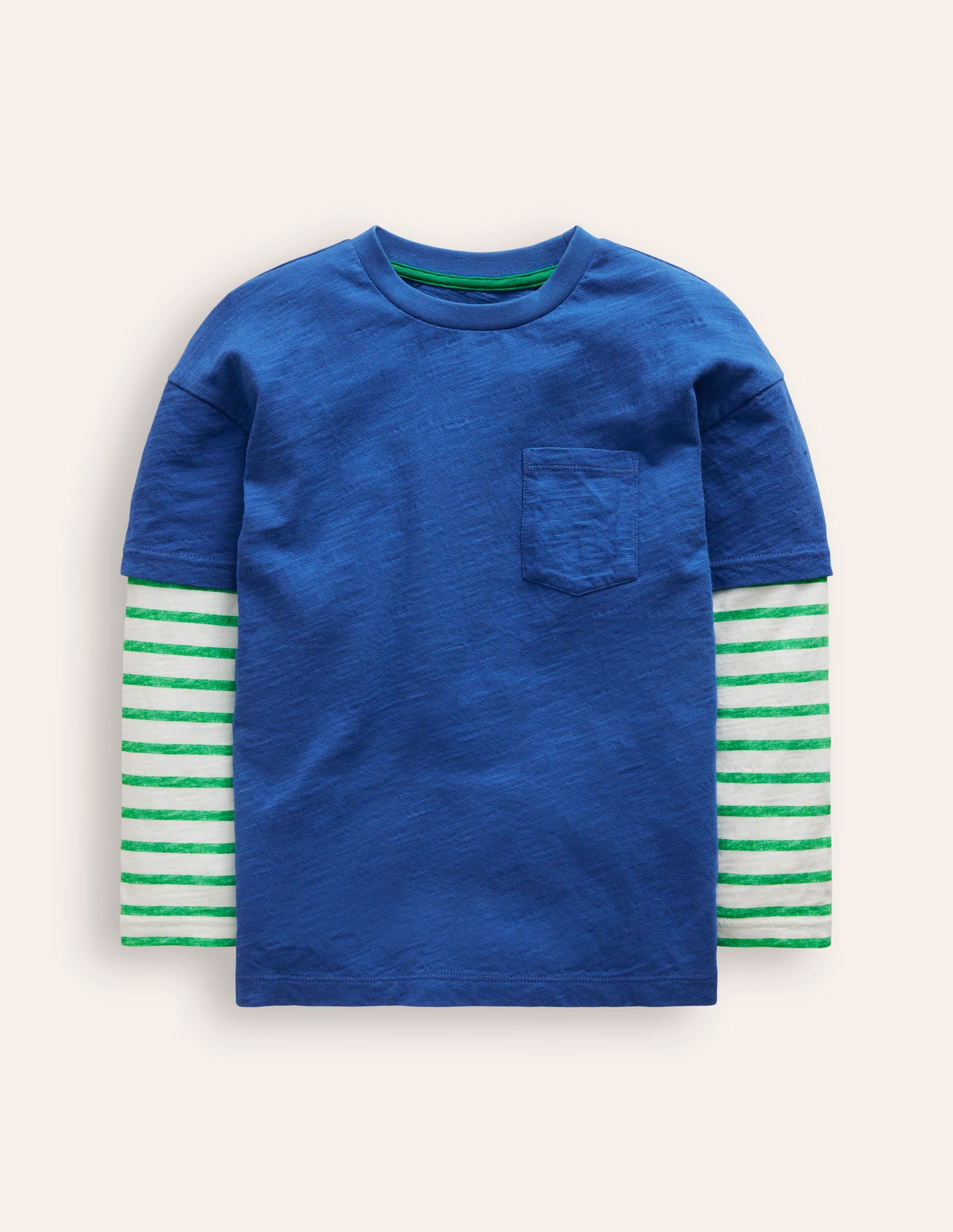 Mock Sleeve T-Shirt-Bluejay - Image 1
