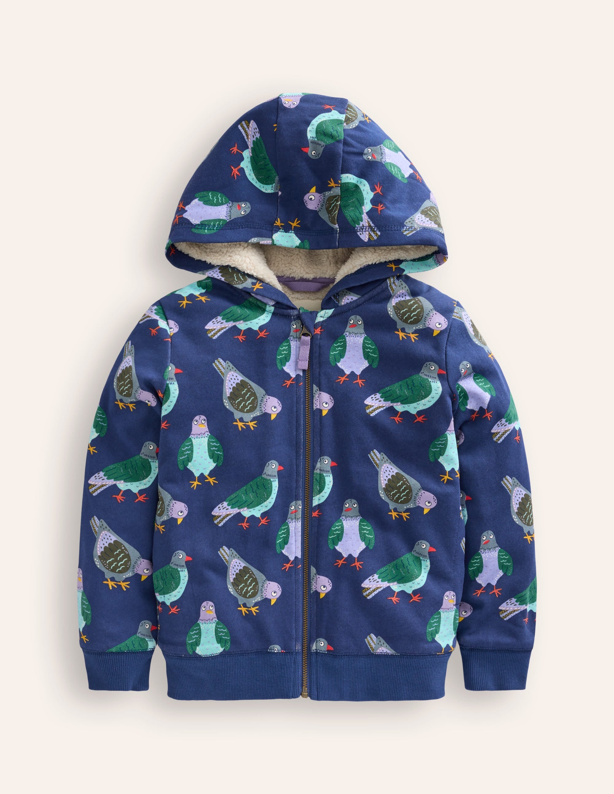 Shaggy-Lined Hoodie-Starboard Blue Pigeons - Image 3
