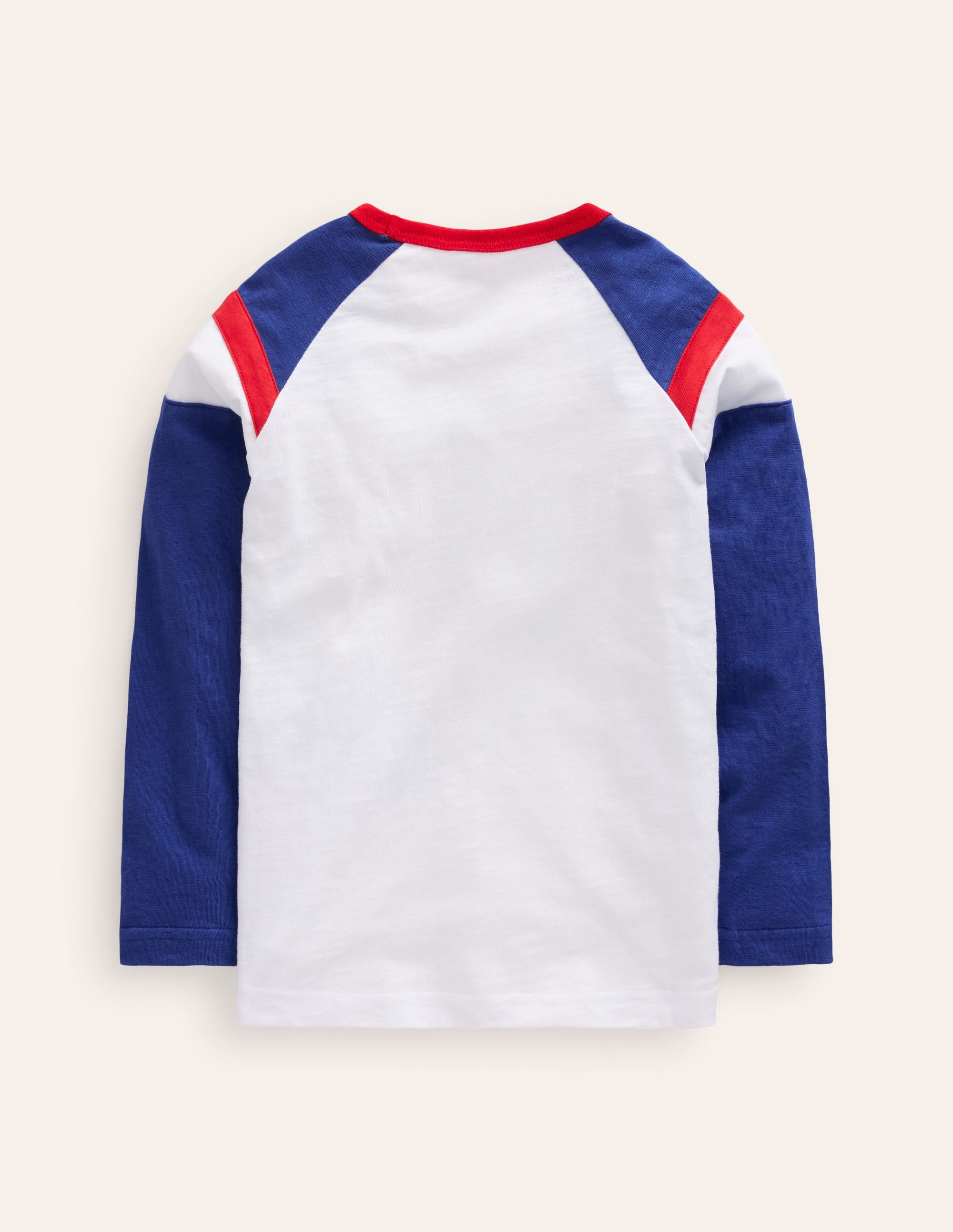 Long Sleeve Raglan T-shirt-Ivory/ Dazzling Blue - Image 2