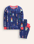 Snug Glow-in-the-dark Pyjamas-Starboard Blue Rockets