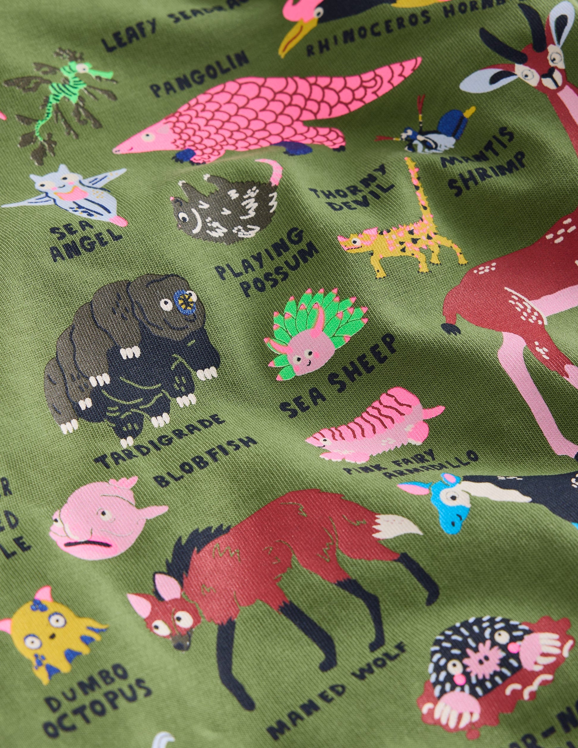 Animal Short Sleeve T-Shirt-Safari Green Odd Animals-3