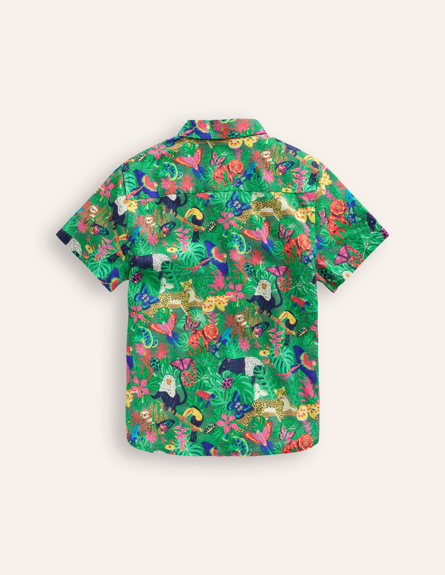 Cotton Linen Shirt-Tropical Rainforest