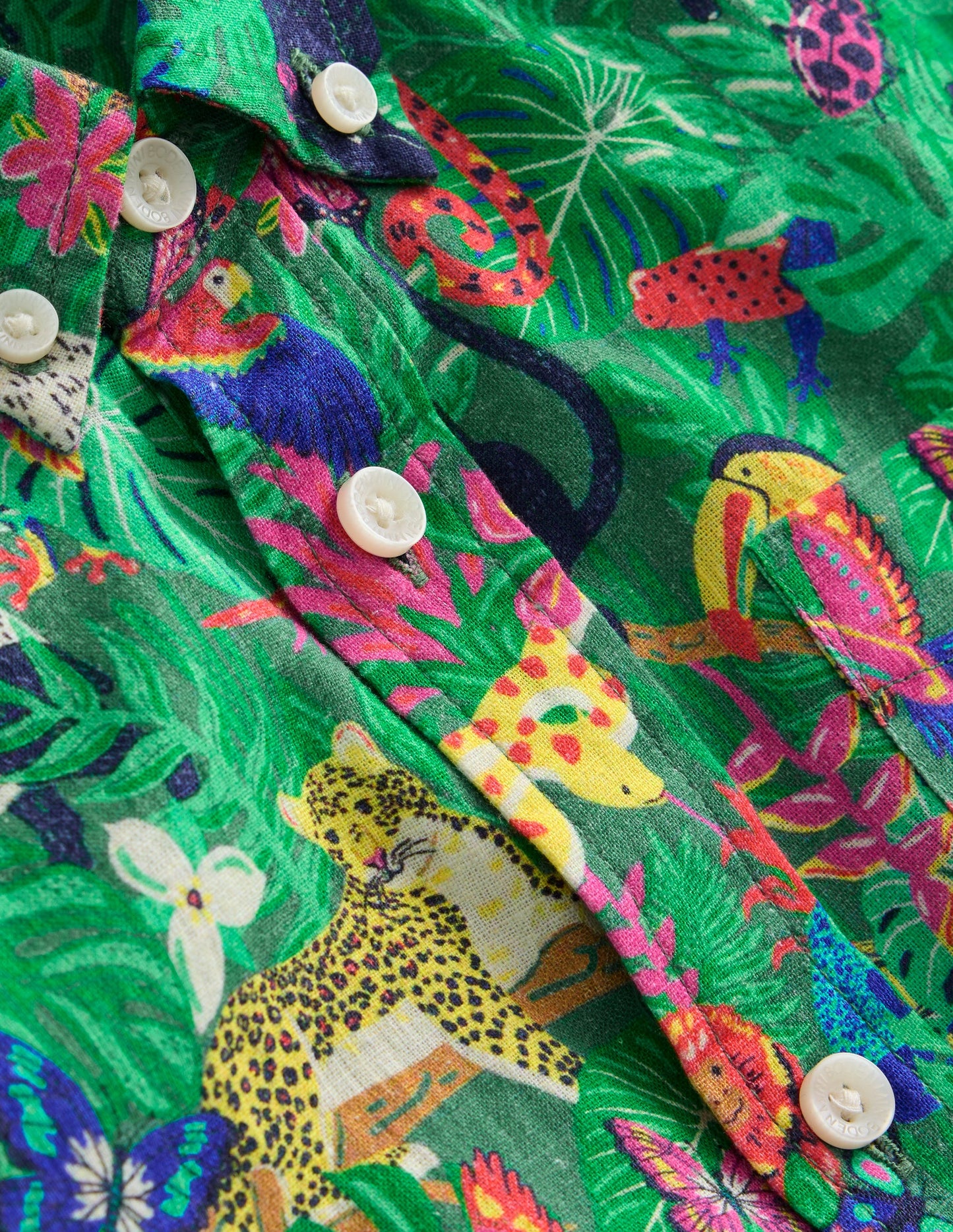 Cotton Linen Shirt-Tropical Rainforest