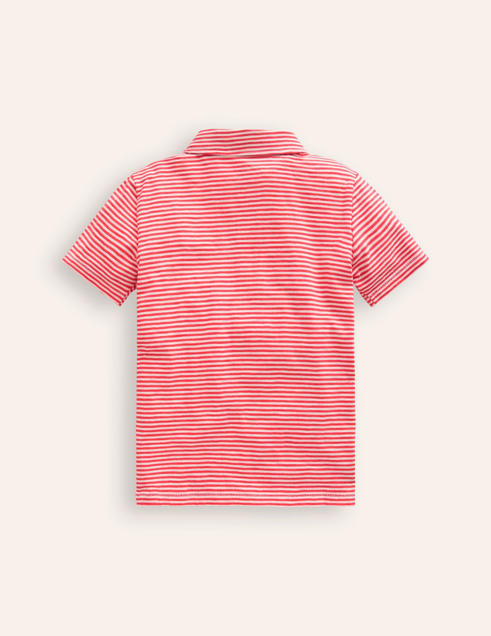 Slub Polo Shirt-Jam Red/ Vanilla Pod-2