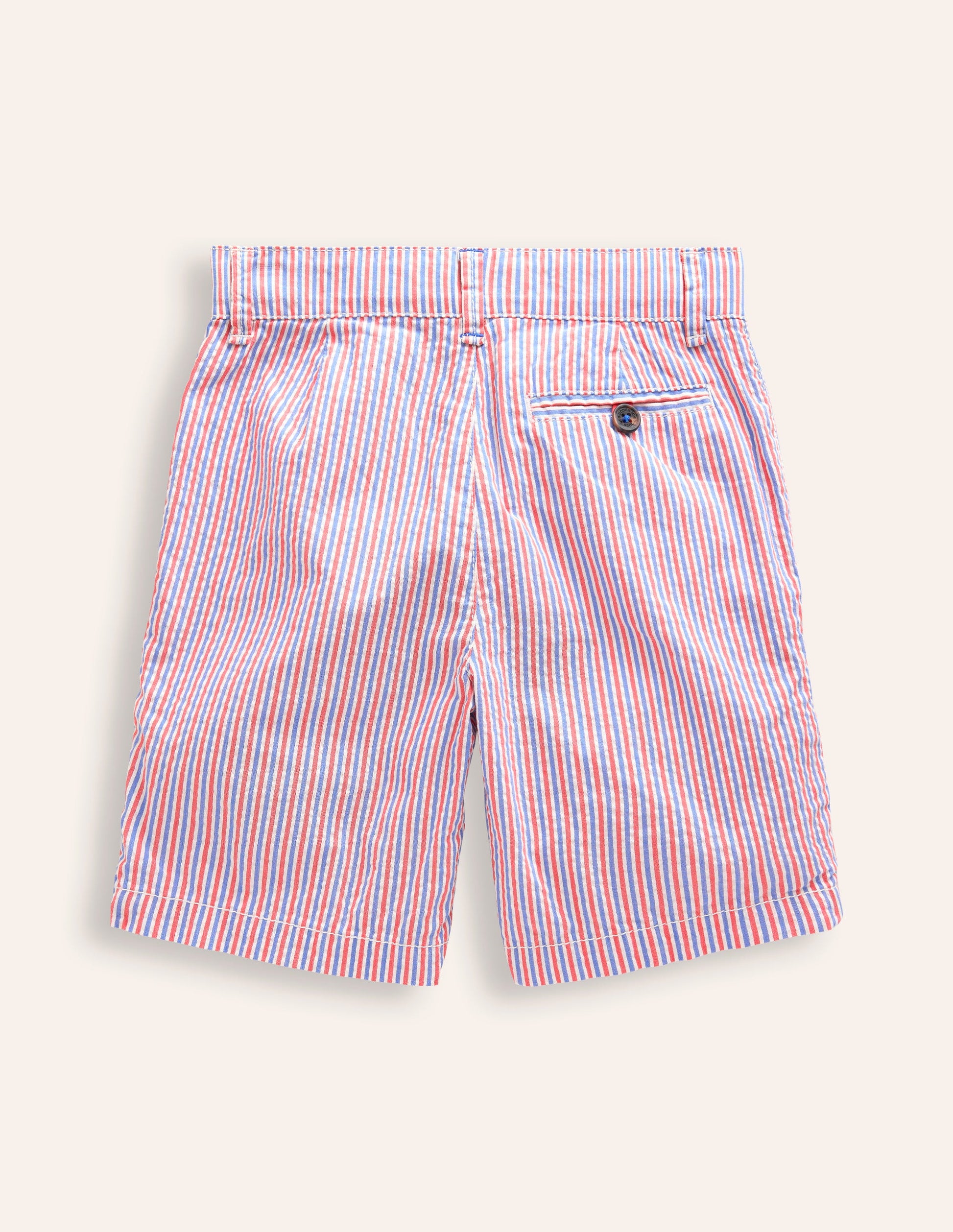 Seersucker Shorts-Jam Red/  Blue Stripe-2