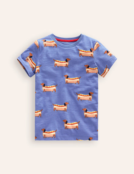 All-over Printed T-Shirt-Surf Blue Hot Dog