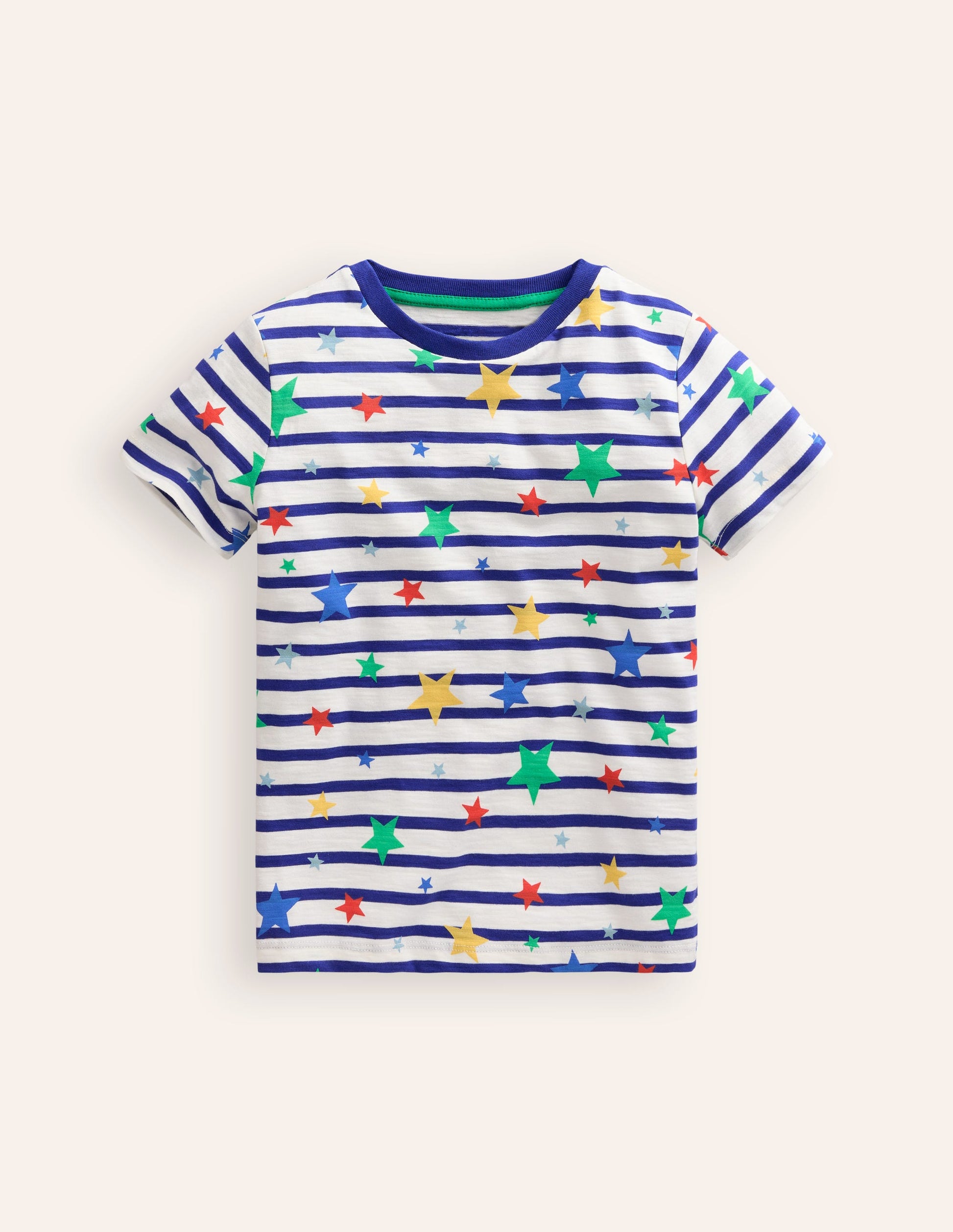 All-over Printed T-Shirt-Breton Multi Star-1