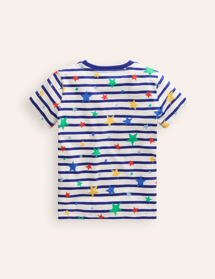 All-over Printed T-Shirt-Breton Multi Star
