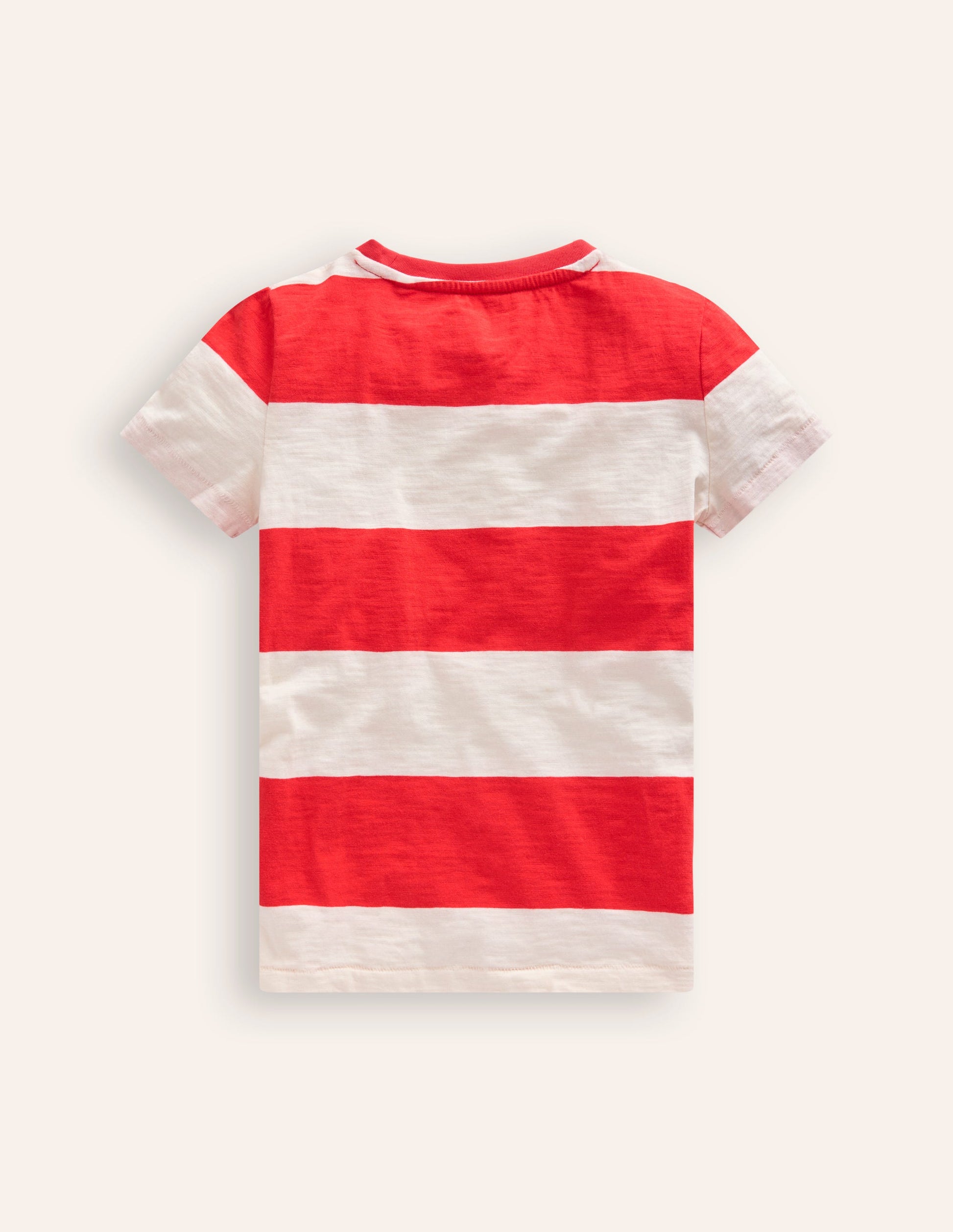 Washed Slub T-shirt-Poppy Red/ Ivory-2