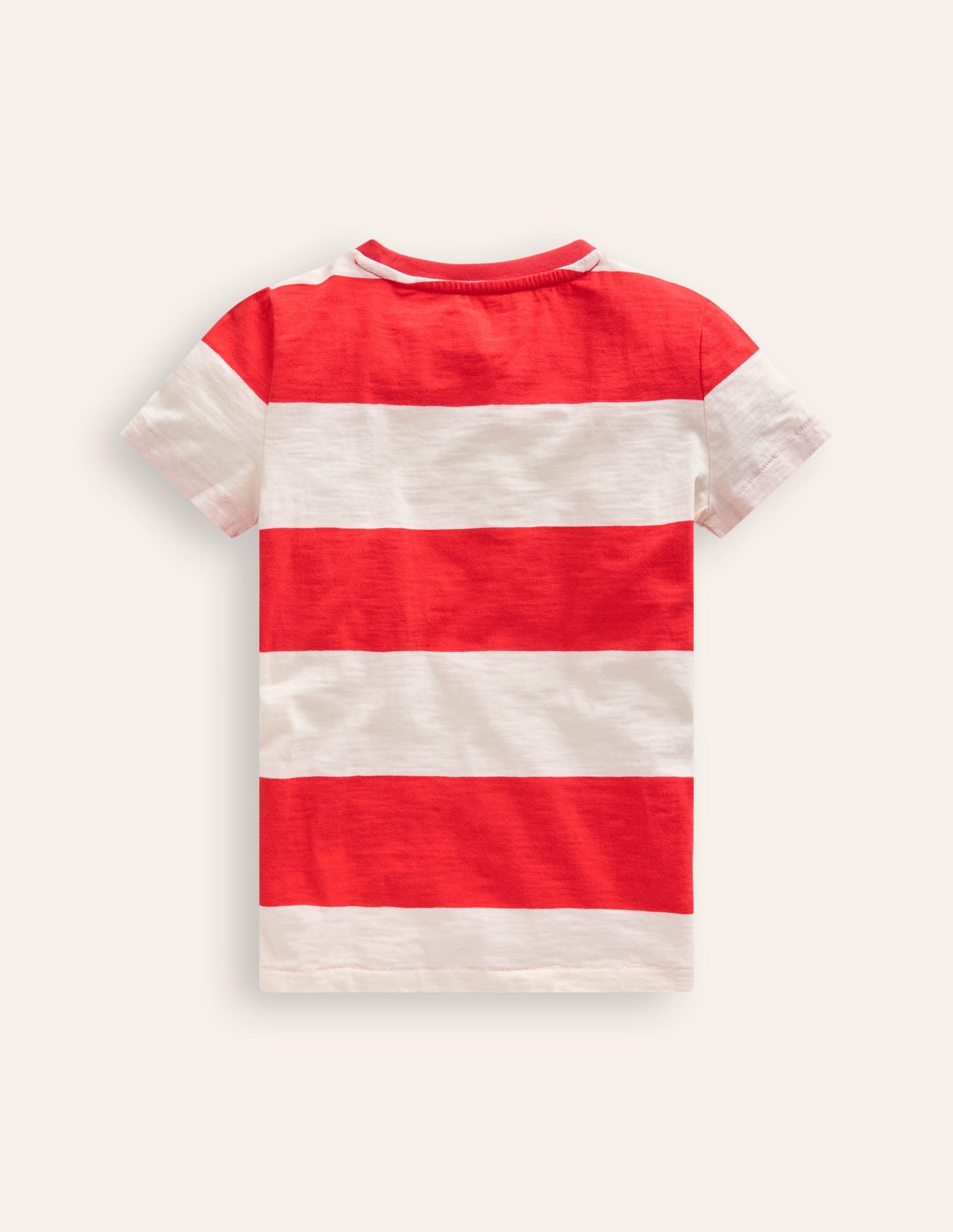 Washed Slub T-shirt-Poppy Red/ Ivory - Image 2