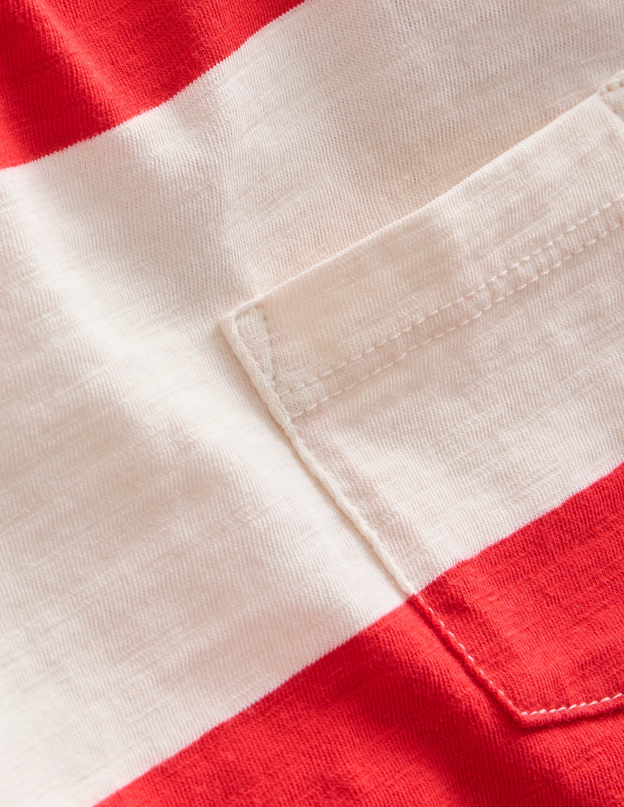 Washed Slub T-shirt-Poppy Red/ Ivory - Image 3