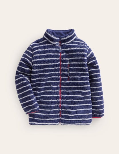 Cosy Windproof Fleece-College Navy / Ivory Stripe-1