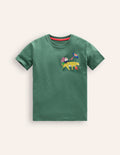 Front & Back Printed T-shirt-Spruce Green Amazon