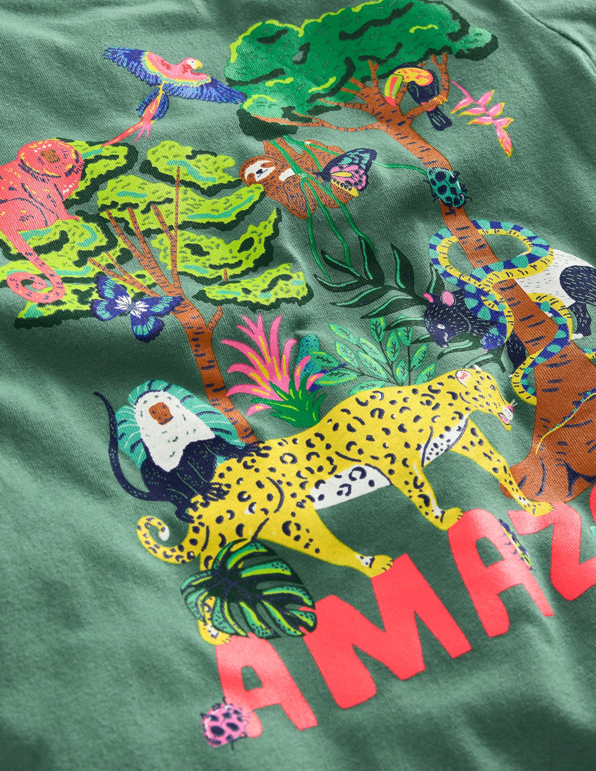 Front & Back Printed T-shirt-Spruce Green Amazon-3