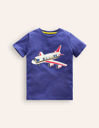 Appliqué Plane T-shirt-Blue Heron Aeroplane-1