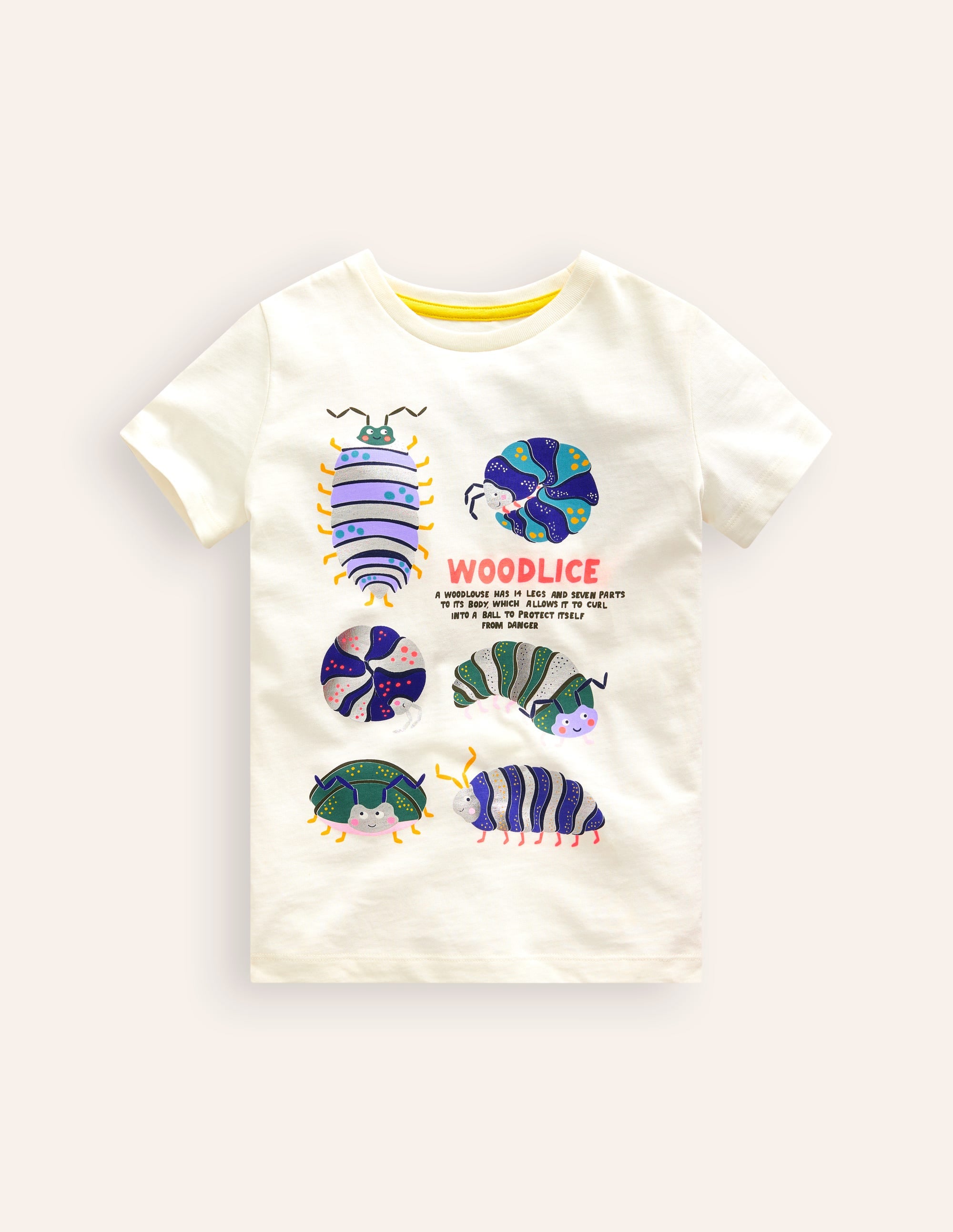 Foil Printed T-shirt-Ivory Woodlice - Image 1