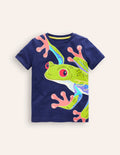 Glow-in-the-dark Frog T-shirt-College Navy Frog
