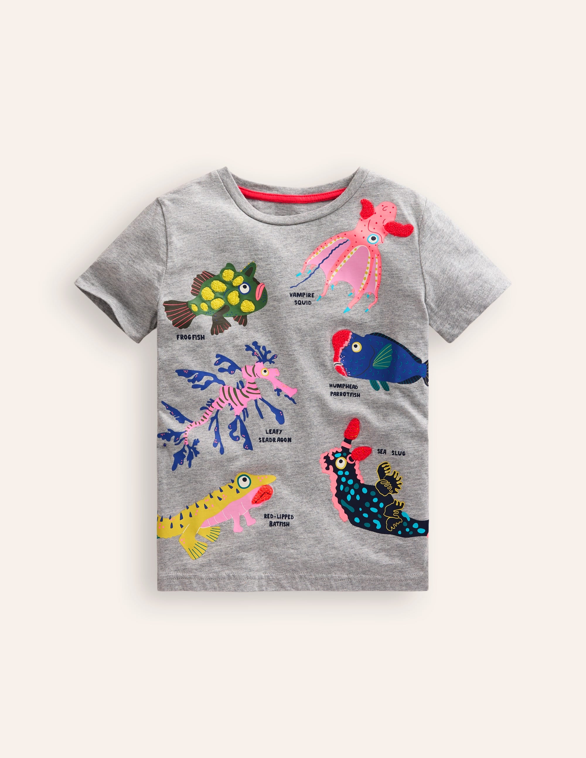 Weird & Wonderful Fish T-shirt-Grey Marl Weird Fish - Image 1